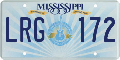 MS license plate LRG172