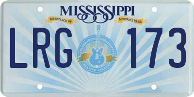 MS license plate LRG173