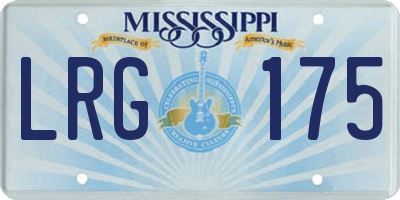 MS license plate LRG175
