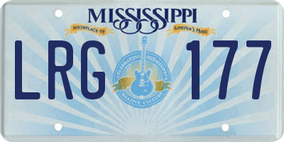 MS license plate LRG177