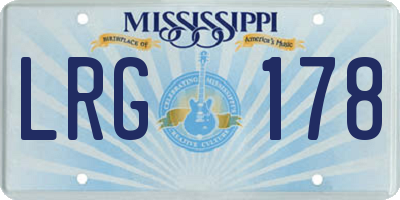 MS license plate LRG178