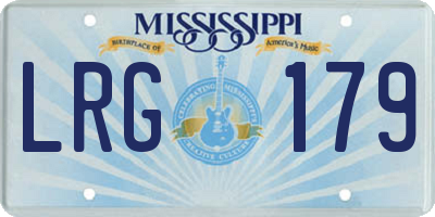 MS license plate LRG179