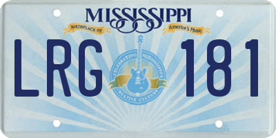 MS license plate LRG181