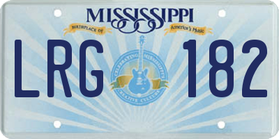 MS license plate LRG182