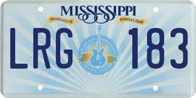 MS license plate LRG183