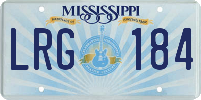 MS license plate LRG184