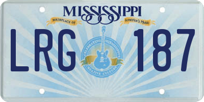 MS license plate LRG187