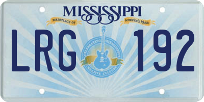 MS license plate LRG192