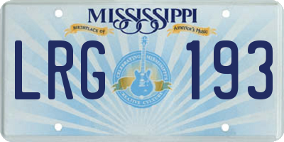 MS license plate LRG193