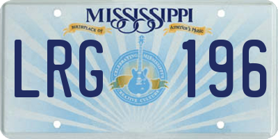 MS license plate LRG196