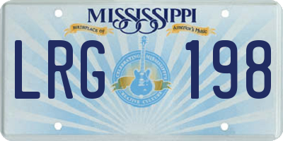 MS license plate LRG198