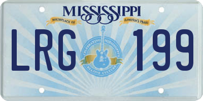 MS license plate LRG199