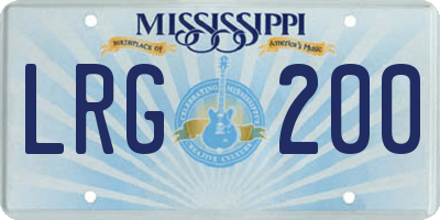MS license plate LRG200