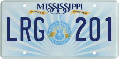 MS license plate LRG201
