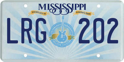 MS license plate LRG202