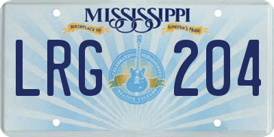 MS license plate LRG204