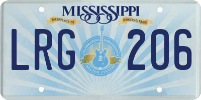 MS license plate LRG206