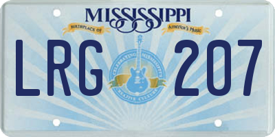 MS license plate LRG207