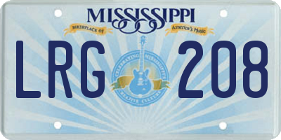 MS license plate LRG208