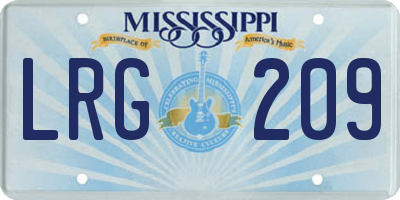 MS license plate LRG209