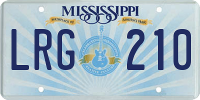 MS license plate LRG210