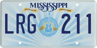 MS license plate LRG211