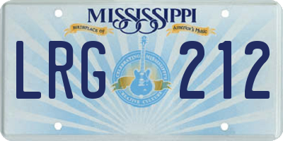 MS license plate LRG212