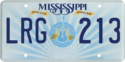 MS license plate LRG213
