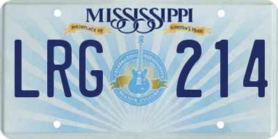 MS license plate LRG214