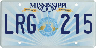 MS license plate LRG215