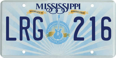MS license plate LRG216