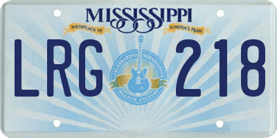 MS license plate LRG218