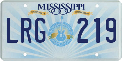 MS license plate LRG219