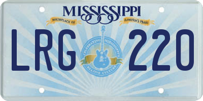 MS license plate LRG220
