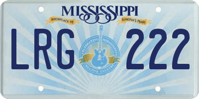 MS license plate LRG222