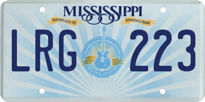 MS license plate LRG223