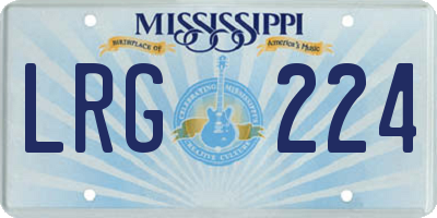 MS license plate LRG224