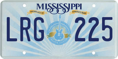 MS license plate LRG225
