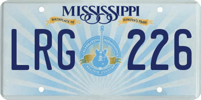 MS license plate LRG226
