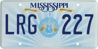 MS license plate LRG227