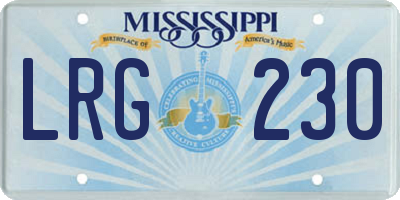 MS license plate LRG230