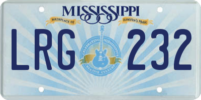 MS license plate LRG232