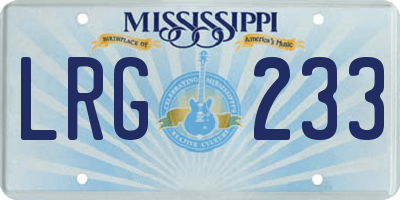 MS license plate LRG233