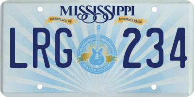MS license plate LRG234