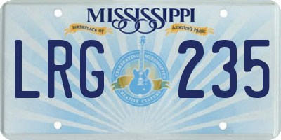 MS license plate LRG235