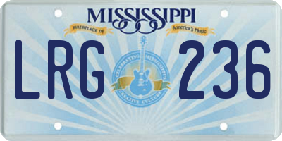 MS license plate LRG236
