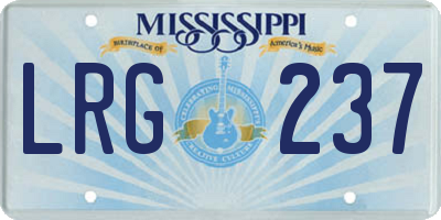 MS license plate LRG237