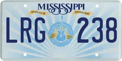 MS license plate LRG238
