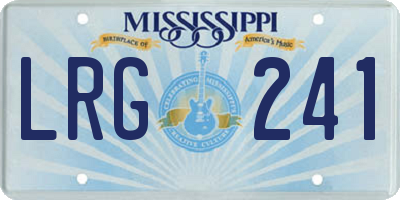 MS license plate LRG241
