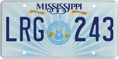 MS license plate LRG243